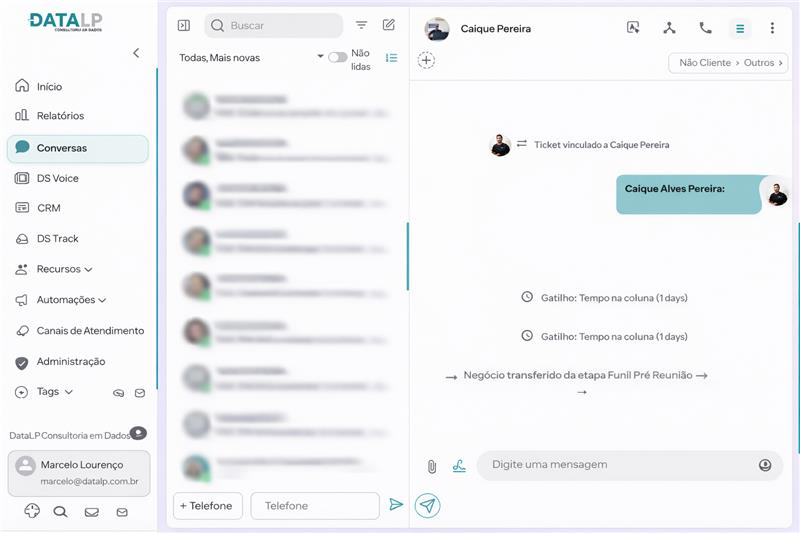 Atendimento centralizado no CRM DataLP